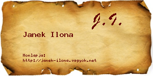 Janek Ilona névjegykártya